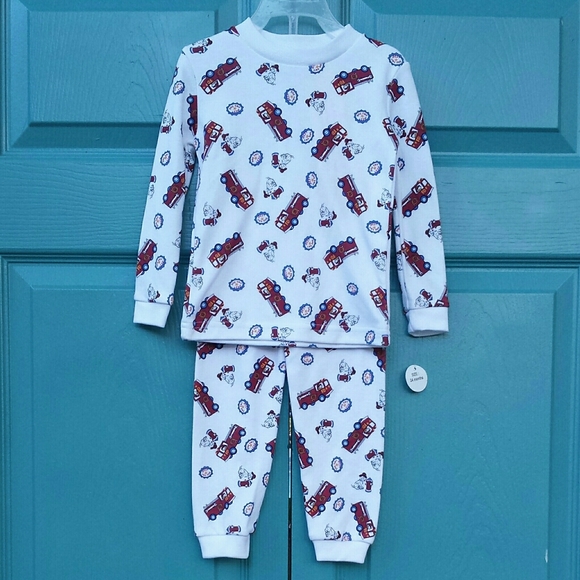 Tad Little Other - Tad Little Firetruck Dog Longsleeve Pajama Set 24M